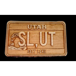 Utah "SL,UT" Salt Lake City Novelty Wooden License Plate Utah "SL,UT" Salt Lake City Novelty Wooden License Plate