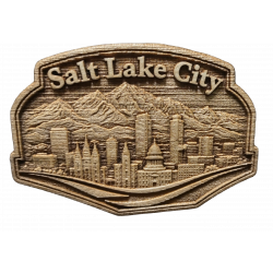 Salt Lake City Skyline - Carved 3D Plaque Magnet Salt Lake City Skyline - Carved 3D Plaque Magnet